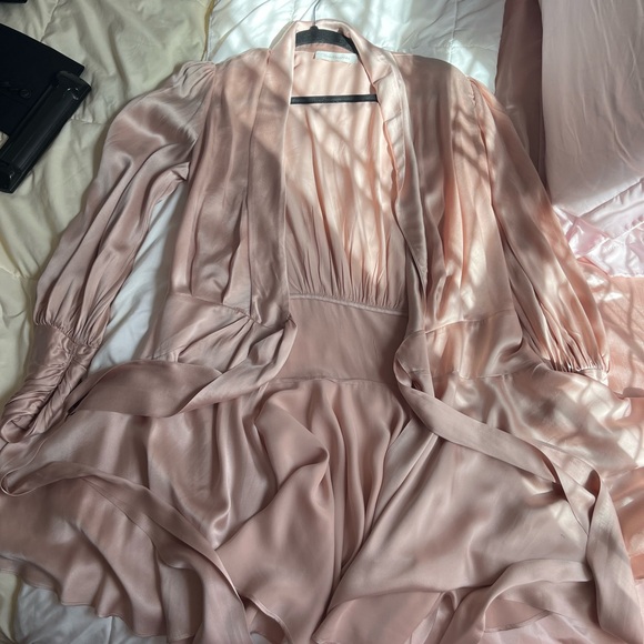 Zimmermann Pink Long Sleeve Dress with Wrap Style - Picture 7 of 7